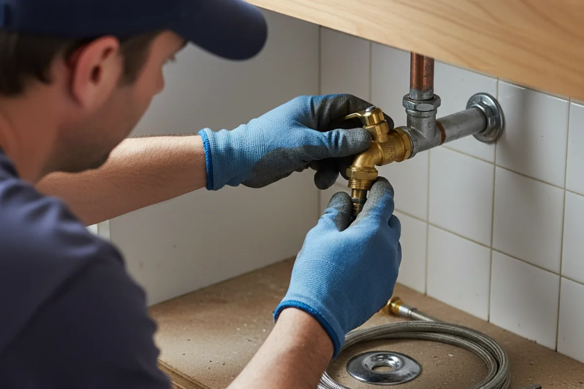 Shutoff valve and fitting work during Faucet and Fixture Repair in La Belle